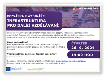 Webinář k výzvám z OPST - podpora dalšího vzdělávání