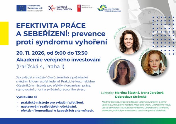  Efektivita práce a sebeřízení: prevence proti syndromu vyhoření 