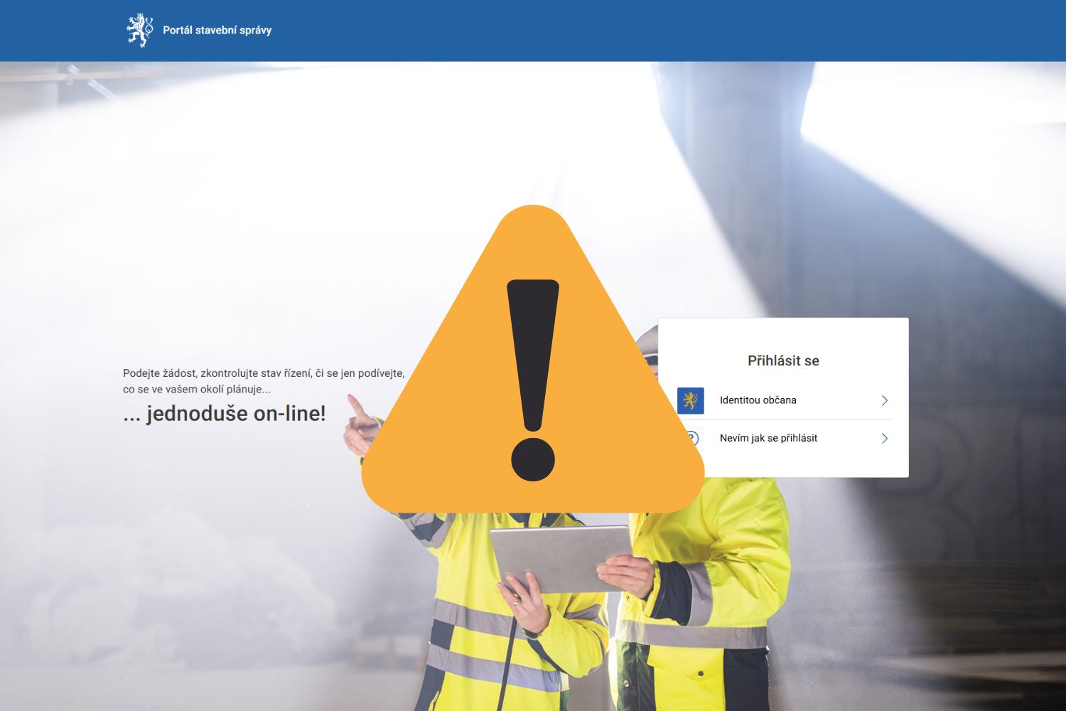 Problémy s přihlášením do portálu stavebníka a NGÚP
