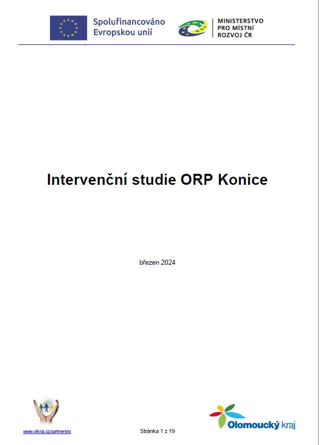 Pro páté území ORP má Olomoucký kraj zpracovanou intervenční studii 