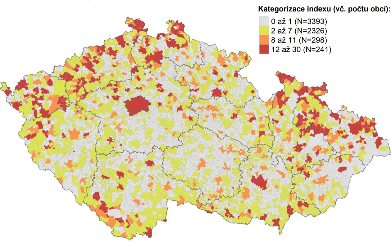 Meziročně vzrostl počet obcí ohrožených sociálním vyloučením o 10 %. Ukazuje to analýza stavu sociálního vyloučení v České republice 