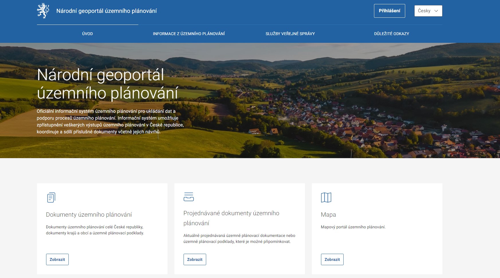 Národní geoportál územního plánování najdete na uzemniplanovani.gov.cz