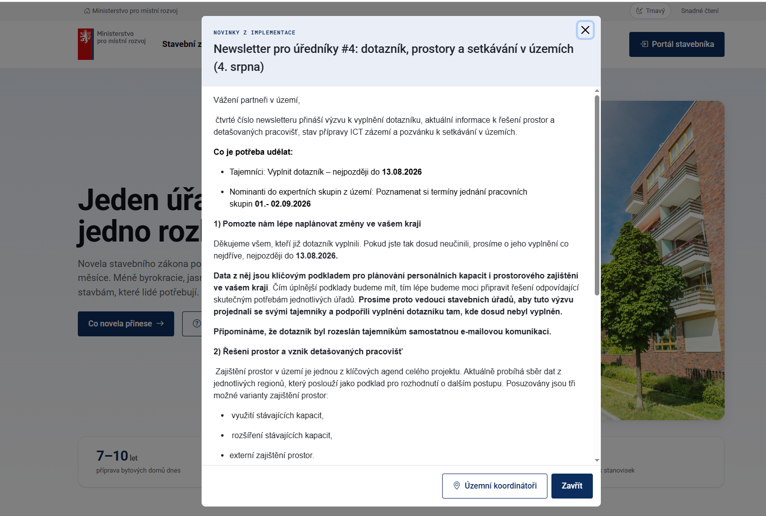 Vyšlo 4. číslo Newsletteru pro úředníky