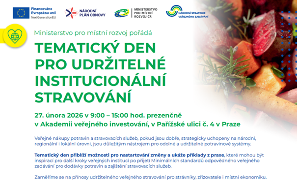 Pozvánka na tematický den pro udržitelné institucionální stravování